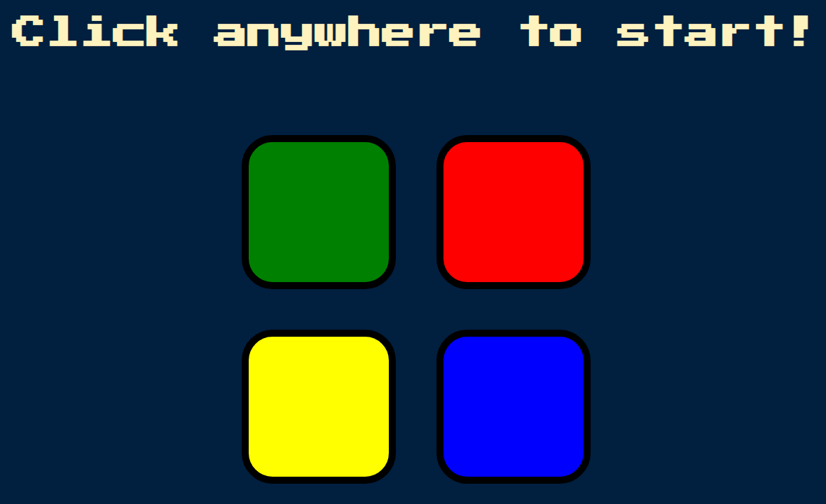 Simon web browser game screenshot
